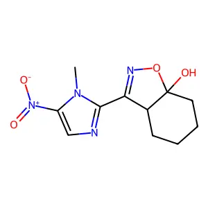 4,5,6,7-Tetrahydro-3-(1-methyl-5-nitro-1H-imidazol-2-yl)-1,2-benzisoxazol-7a(3aH)-ol structure