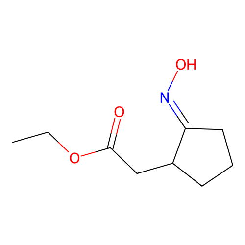 Ethyl 2-(2-hydroxyiminocyclopentyl)acetate structure