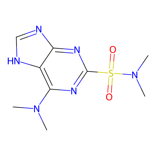 6-Dimethylamino-9H-purine-2-sulfonic acid dimethylamide structure