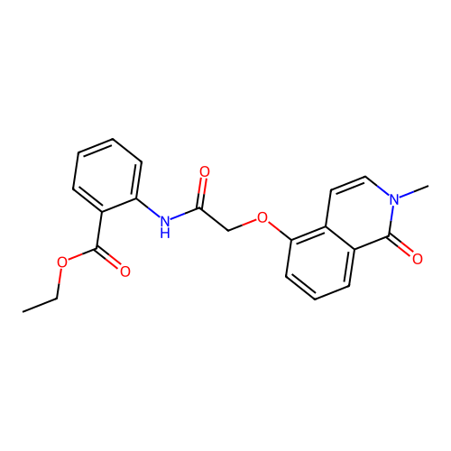 Ethyl 2-[[2-(2-methyl-1-oxoisoquinolin-5-yl)oxyacetyl]amino]benzoate structure
