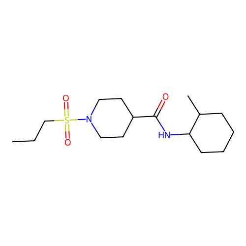 N-(2-methylcyclohexyl)-1-(propylsulfonyl)piperidine-4-carboxamide structure