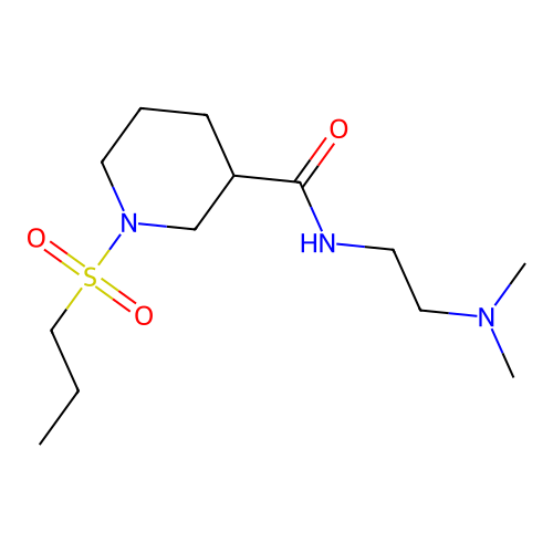 N-(2-(dimethylamino)ethyl)-1-(propylsulfonyl)piperidine-3-carboxamide structure