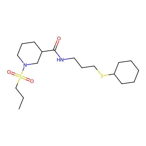 N-(3-(cyclohexylthio)propyl)-1-(propylsulfonyl)piperidine-3-carboxamide structure