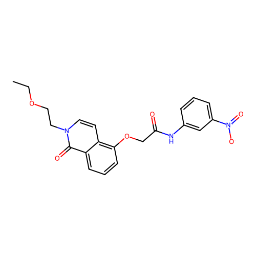 2-{[2-(2-ethoxyethyl)-1-oxo-1,2-dihydroisoquinolin-5-yl]oxy}-N-(3-nitrophenyl)acetamide structure