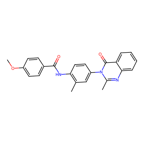 4-methoxy-N-[2-methyl-4-(2-methyl-4-oxoquinazolin-3-yl)phenyl]benzamide structure