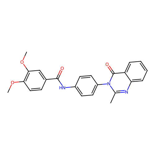 3,4-dimethoxy-N-[4-(2-methyl-4-oxoquinazolin-3-yl)phenyl]benzamide structure