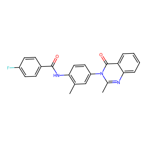 4-fluoro-N-[2-methyl-4-(2-methyl-4-oxoquinazolin-3-yl)phenyl]benzamide structure