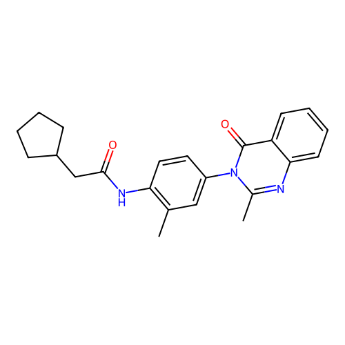 2-cyclopentyl-N-[2-methyl-4-(2-methyl-4-oxoquinazolin-3-yl)phenyl]acetamide structure