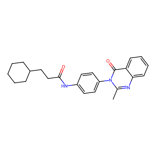 3-cyclohexyl-N-[4-(2-methyl-4-oxoquinazolin-3-yl)phenyl]propanamide structure
