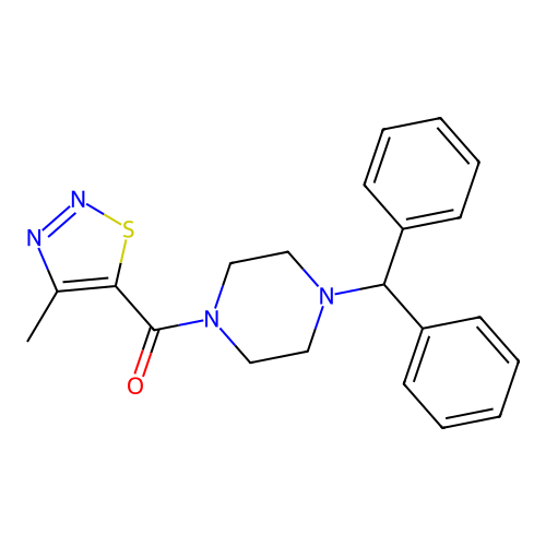 (4-Benzhydrylpiperazino)(4-methyl-1,2,3-thiadiazol-5-yl)methanone structure