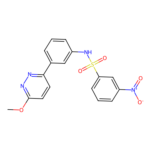 N-[3-(6-methoxypyridazin-3-yl)phenyl]-3-nitrobenzenesulfonamide structure