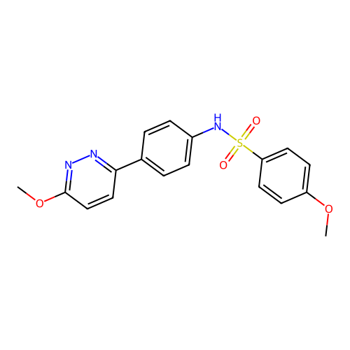4-methoxy-N-[4-(6-methoxypyridazin-3-yl)phenyl]benzenesulfonamide structure