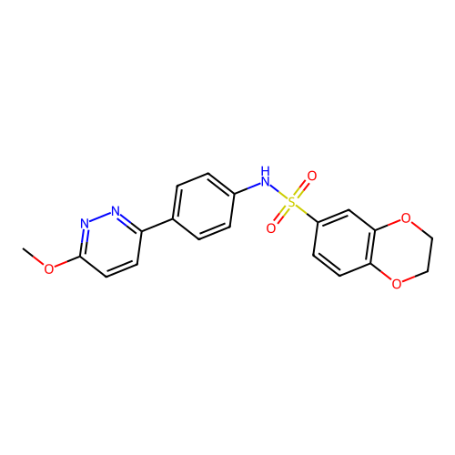 N-[4-(6-methoxypyridazin-3-yl)phenyl]-2,3-dihydro-1,4-benzodioxine-6-sulfonamide structure
