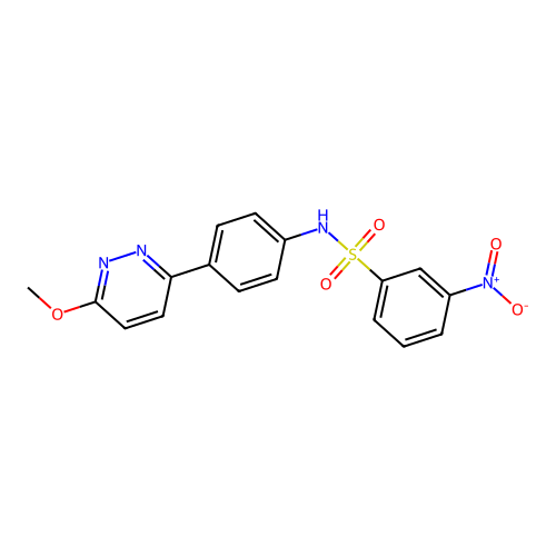 N-(4-(6-methoxypyridazin-3-yl)phenyl)-3-nitrobenzenesulfonamide structure