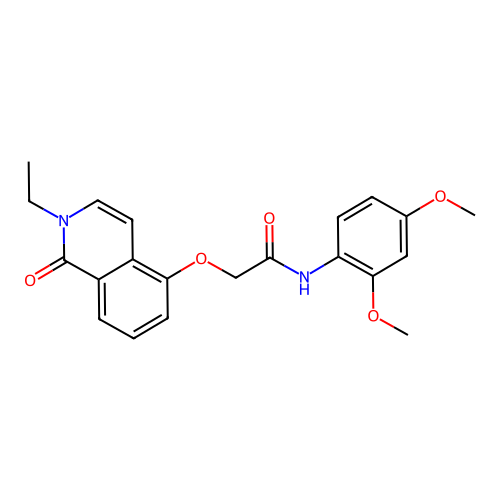 N-(2,4-dimethoxyphenyl)-2-(2-ethyl-1-oxoisoquinolin-5-yl)oxyacetamide structure