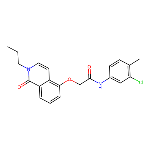 N-(3-chloro-4-methylphenyl)-2-[(1-oxo-2-propyl-1,2-dihydroisoquinolin-5-yl)oxy]acetamide structure