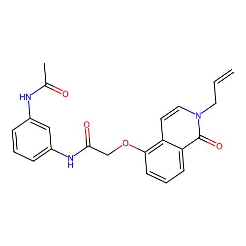 N-(3-acetamidophenyl)-2-(1-oxo-2-prop-2-enylisoquinolin-5-yl)oxyacetamide structure