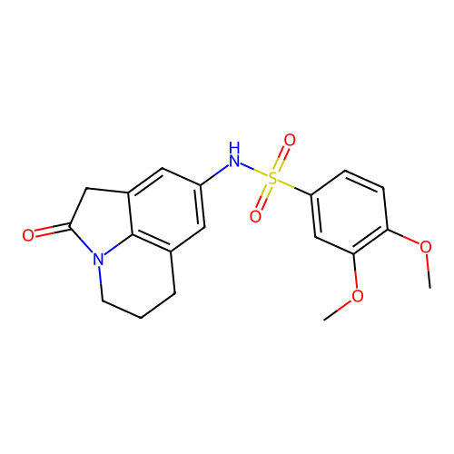 3,4-dimethoxy-N-{2-oxo-1-azatricyclo[6.3.1.0^{4,12}]dodeca-4,6,8(12)-trien-6-yl}benzene-1-sulfonamide structure