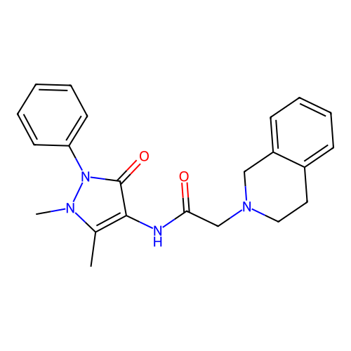 2-(3,4-dihydro-1H-isoquinolin-2-yl)-N-(1,5-dimethyl-3-oxo-2-phenylpyrazol-4-yl)acetamide structure