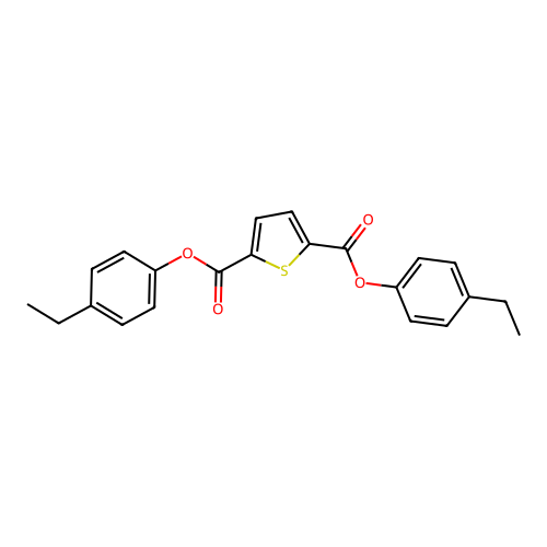 Bis(4-ethylphenyl) thiophene-2,5-dicarboxylate structure