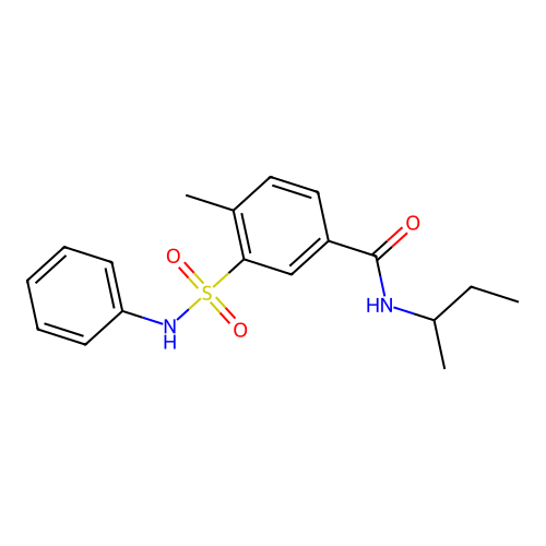 N-butan-2-yl-4-methyl-3-(phenylsulfamoyl)benzamide structure