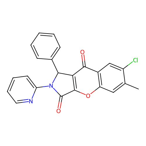 7-chloro-6-methyl-1-phenyl-2-(pyridin-2-yl)-1,2-dihydrochromeno[2,3-c]pyrrole-3,9-dione structure