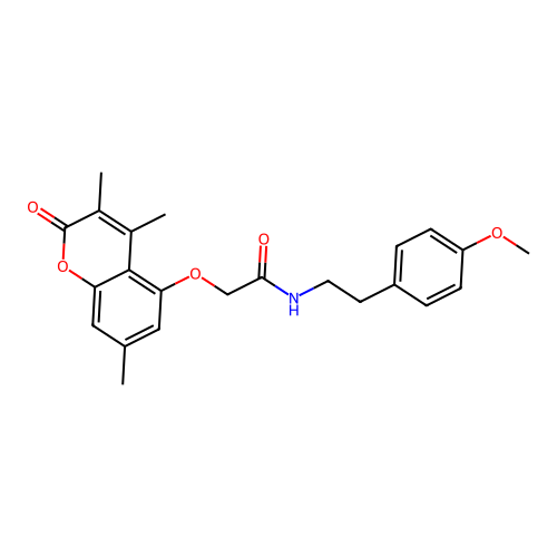 N-(4-methoxyphenethyl)-2-((3,4,7-trimethyl-2-oxo-2H-chromen-5-yl)oxy)acetamide structure