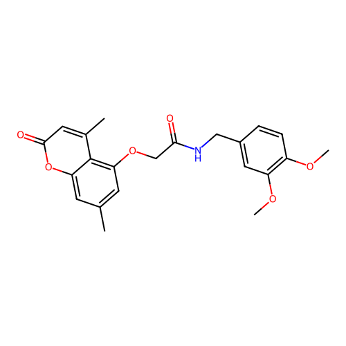 N-(3,4-dimethoxybenzyl)-2-((4,7-dimethyl-2-oxo-2H-chromen-5-yl)oxy)acetamide structure