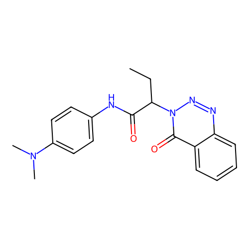 N-[4-(dimethylamino)phenyl]-2-(4-oxo-1,2,3-benzotriazin-3(4H)-yl)butanamide structure