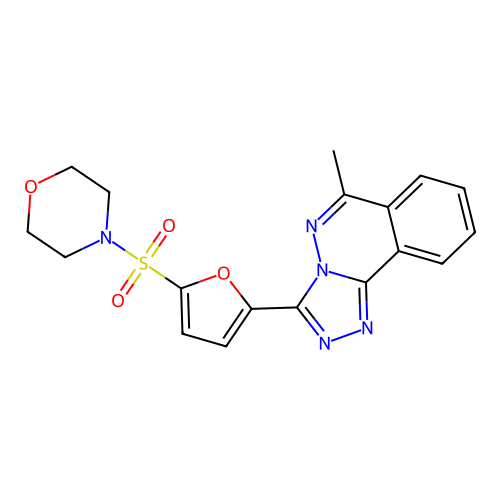 4-((5-(6-methyl-[1,2,4]triazolo[3,4-a]phthalazin-3-yl)furan-2-yl)sulfonyl)morpholine structure