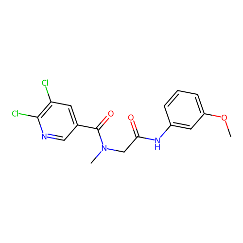 2-[1-(5,6-dichloropyridin-3-yl)-N-methylformamido]-N-(3-methoxyphenyl)acetamide structure