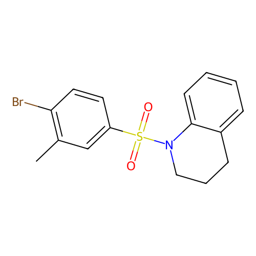 1-Bromo-2-methyl-4-(1,2,3,4-tetrahydroquinolylsulfonyl)benzene structure
