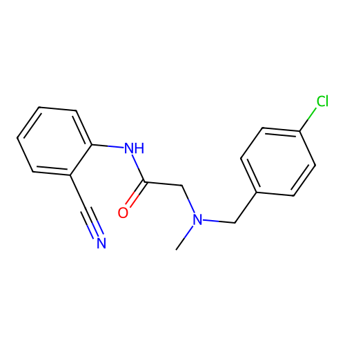 2-{[(4-chlorophenyl)methyl](methyl)amino}-N-(2-cyanophenyl)acetamide structure