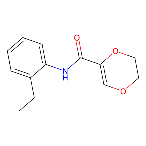 N-(2-ethylphenyl)-2,3-dihydro-1,4-dioxine-5-carboxamide structure