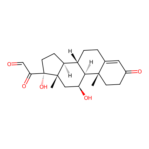 (11beta)-11,17-Dihydroxy-3,20-dioxopregn-4-en-21-al structure