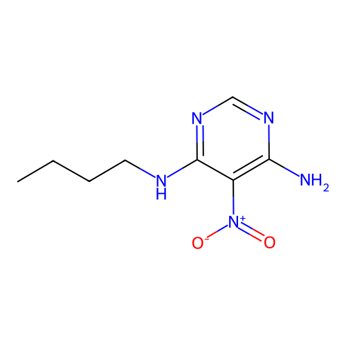 4-N-butyl-5-nitropyrimidine-4,6-diamine structure