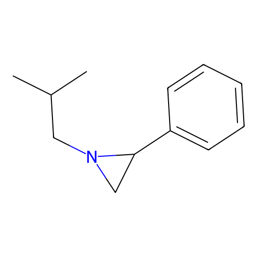 1-(2-Methylpropyl)-2-phenylaziridine structure