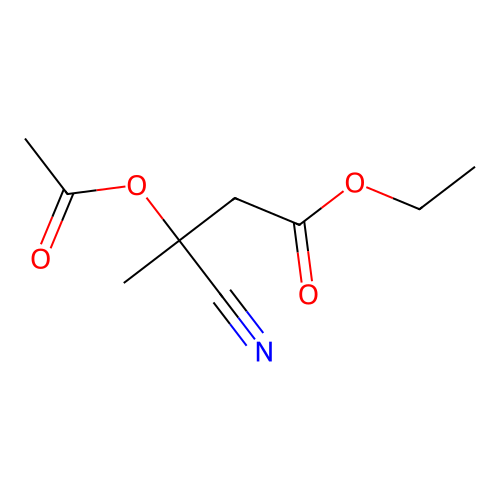 Ethyl 3-(acetyloxy)-3-cyanobutanoate structure