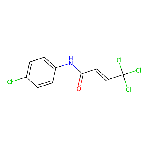(E)-4,4,4-trichloro-N-(4-chlorophenyl)but-2-enamide structure