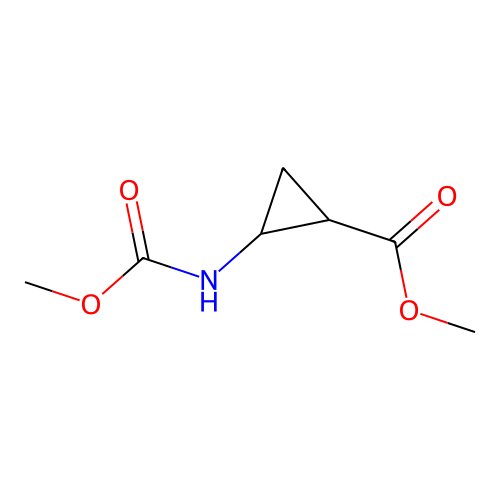 trans-2-[(Methoxycarbonyl)amino]cyclopropanecarboxylic acid, methyl ester structure