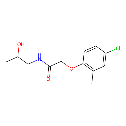 2-(4-chloro-2-methylphenoxy)-N-(2-hydroxypropyl)acetamide structure