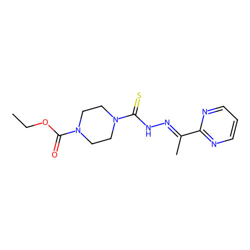 1-Piperidinecarbothioic acid, 2-[1-(2-pyrimidinyl)ethylidene]hydrazide structure