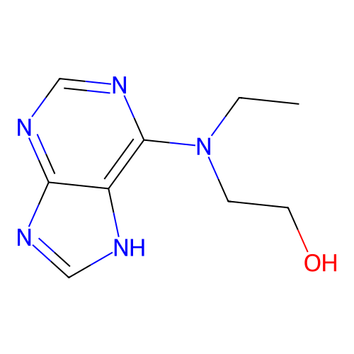 2-[ethyl(7H-purin-6-yl)amino]ethanol structure