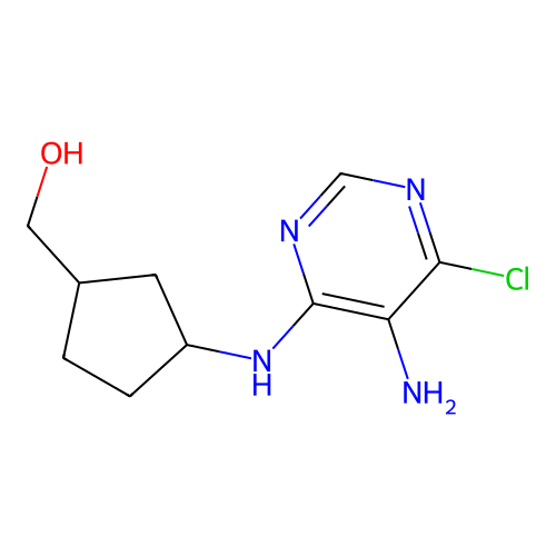 {3-[(5-Amino-6-chloropyrimidin-4-yl)amino]cyclopentyl}methanol structure