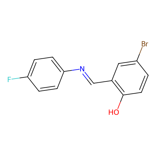 4-bromo-2-{(E)-[(4-fluorophenyl)imino]methyl}phenol structure