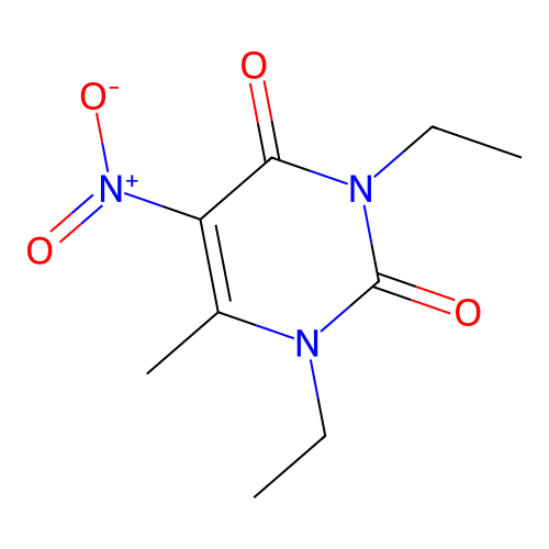 1,3-Diethyl-6-methyl-5-nitrouracil structure
