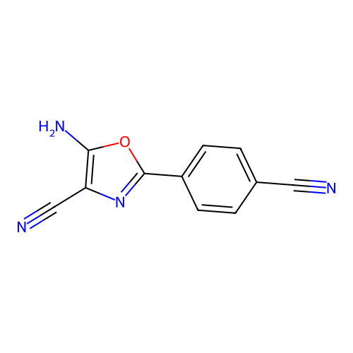 5-Amino-2-(4-cyanophenyl)oxazole-4-carbonitrile structure