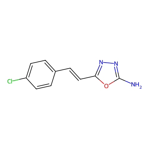 5-[2-(4-Chlorophenyl)ethenyl]-1,3,4-oxadiazol-2-amine structure