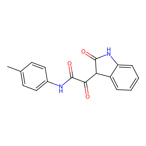 N-(4-methylphenyl)-2-oxo-2-(2-oxo-1,3-dihydroindol-3-yl)acetamide structure