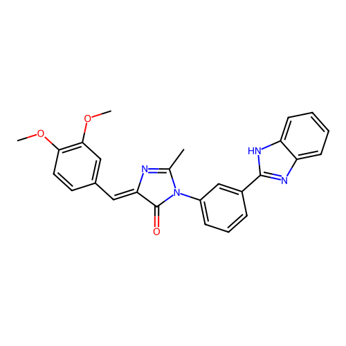 4H-Imidazol-4-one, 3,5-dihydro-3-(3-(1H-benzimidazol-2-yl)phenyl)-5-((3,4-dimethoxyphenyl)methylene)-2-methyl- structure